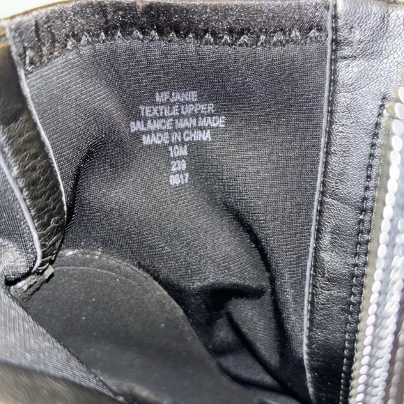 Marc Fisher Boots Black Satin Janie Zip Ankle Bootie Block Heel - Picture 6 of 9